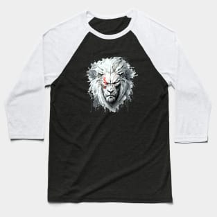 Lion Portrait Animal Painting Wildlife Outdoors Adventure Baseball T-Shirt